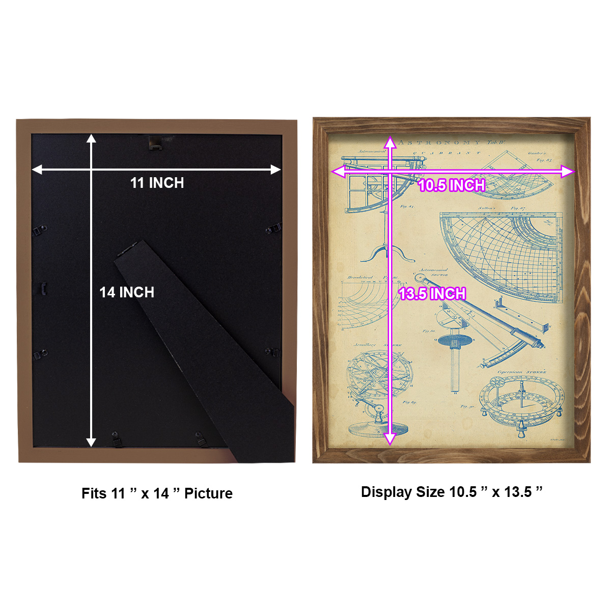 Vintage Astronomy I -Framed Print w/glass-Walnut