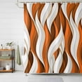 thumbnail image 2 of Shower Curtain Orange White Stripes Bathroom Curtains with Hooks, Waterproof Fabric Abstract Geometric Aesthetic Striped Bath Shower Curtains Set for Bathroom Bathtubs Decor 36x72 Inch, 2 of 9