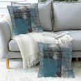 thumbnail image 6 of Abstract Art Painting Throw Pillow Cover Case Turquoise Grey Throw Pillows Set of 2 Super Soft Pillow Covers 18x18 Inches Farmhouse Home Decor for Living Room Bedroom Sofa Couch Cushion Cover, 6 of 6
