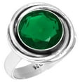 thumbnail image 1 of 925 Silver Ring For Women - Men Green Emerald Simulated Stone Silver Ring Size 9.5 May Birthstone Fashion Silver Ring Size 9.5 Gift For Girl Friend On Thanksgiving 925 Gemstone Silver Jewelry, 1 of 5