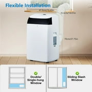 14000Btu Portable Air Conditioner, Cools Up to 750 Sq.Ft, 3-in-1 AC Unit with Dehumidifier & Fan, Sleep Mode,Floor Air Conditioner with Window Exhaust Kit and Remote Control for Large Room, Office