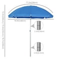 thumbnail image 3 of Outsunny Parasol de Plage Arc. 6,4 Pi avec Mât en Aluminium pour Patio Bleu, 3 of 10