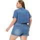 thumbnail image 4 of Chaquetas de mujer de talgrande Chaquetas de mancorcon lavado recortado de mezclilAzul claro 4XL, 4 of 6