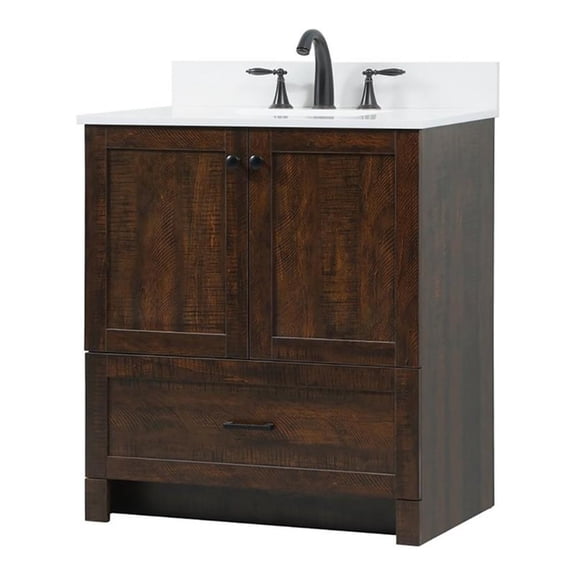 Elegant Decor Soma 30" MDF Single Bathroom Vanity with Backsplash in Expresso