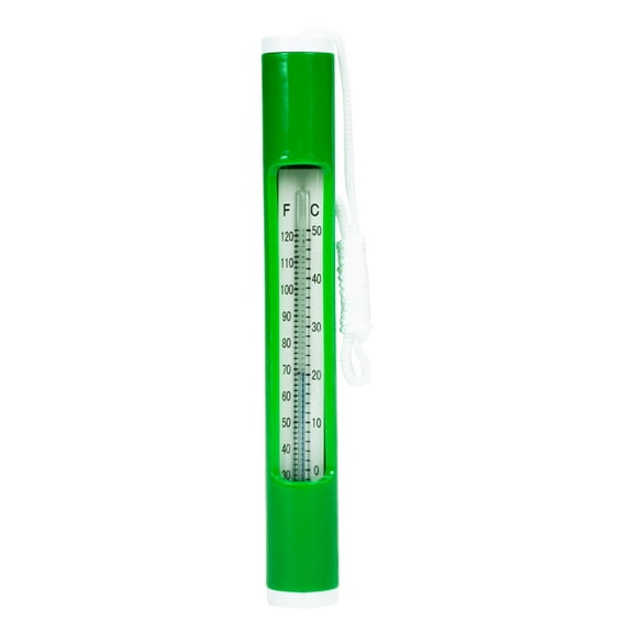 Northlight 6.75" Green Round Swimming Pool Thermometer with White Cord