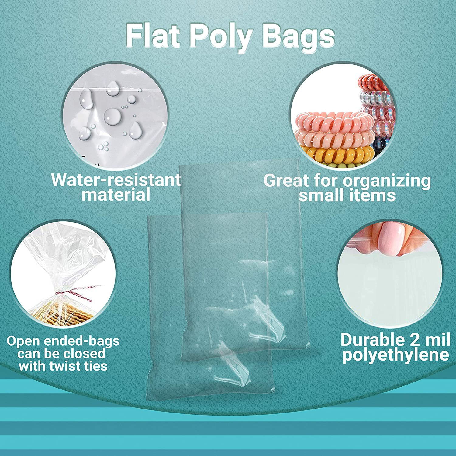 Amiff Clear Poly Bags 18 x 24, Pack of 25 Clear Packaging Bags for Small  Business, Non-Sticky 2 Mil Poly Bag, No Print Plastic Bags for Packaging  Products, No Vent Hole Clear