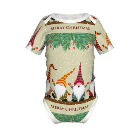 

Yiaed Christmas Card With Gnomes Print Infant Climbing Short Sleeve Onesie One-Piece Baby Bodysuit Clothes 0-12 Months -2 Years