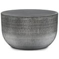 thumbnail image 1 of Allora Metal Antique Silver Coffee Table Round Textured 29.5" Assembled, 1 of 6