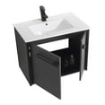 thumbnail image 4 of Fine Fixtures Oakville 30 in. W x 18 in. D x 33 in. H Wall Mounted Bathroom Vanity in Onix Grey with White Ceramic Sink - Black hardware, 4 of 8