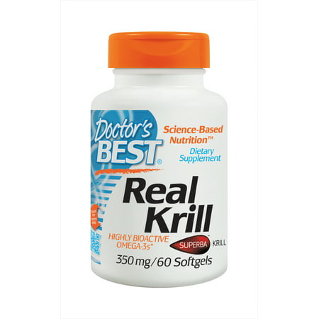 Doctor's Best Real Krill, Non-GMO, Gluten Free, Highly Active Omega-3's, 60