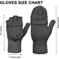 thumbnail image 2 of XiaoEn Winter Fingerless Gloves Mittens for Women Men Warm Wool Knitted Convertible Flip Top Mittens Cold Weather, 2 of 8