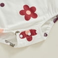 thumbnail image 6 of Bagilaanoe Newborn Baby Girl Summer Rompers Floral Print Short Sleeve Bodysuits 3M 6M 12M 18M Infant Casual One Piece Short Jumpsuit, 6 of 7