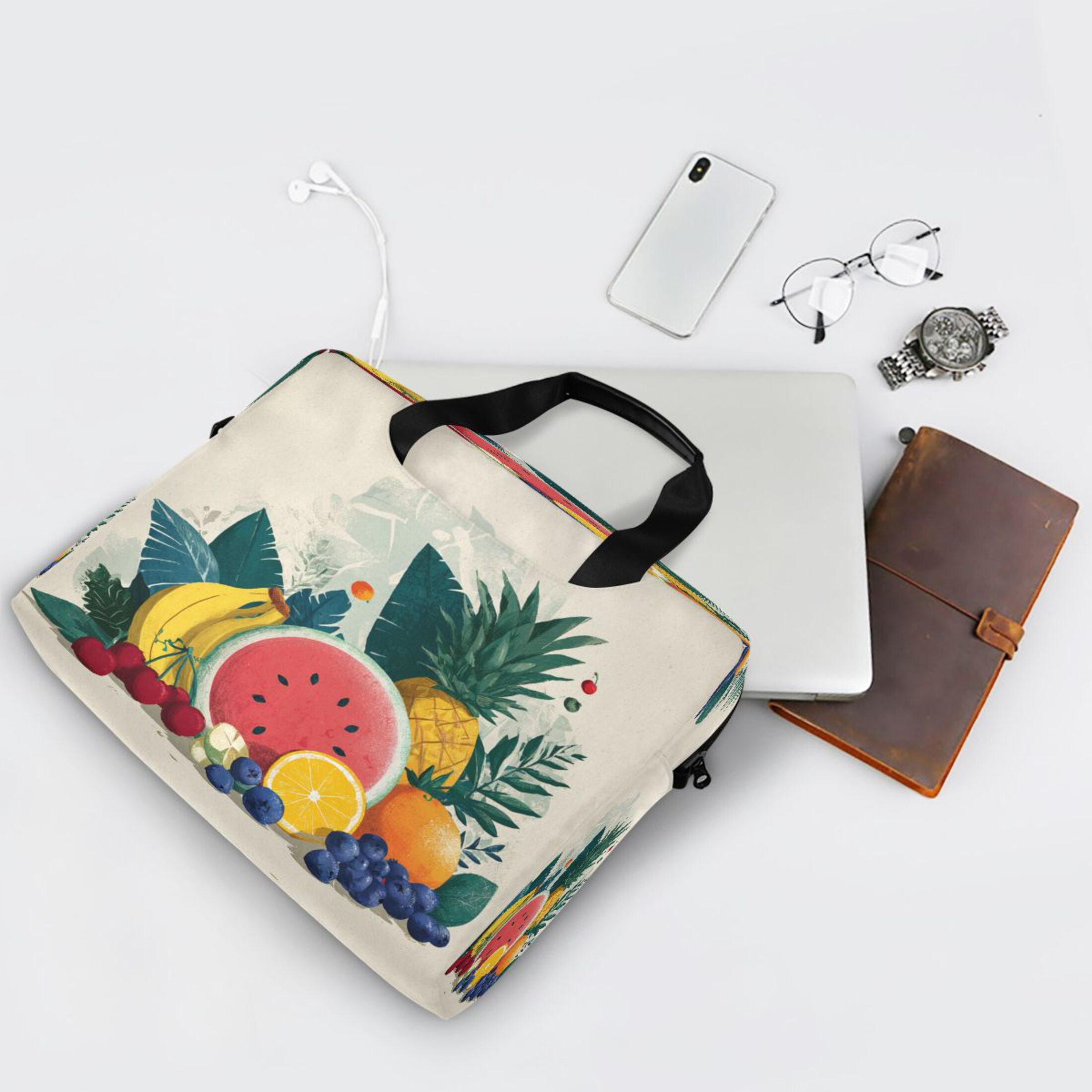 Laptop Bag Laptop Briefcase 15.7 x 3 x 11.8 Inches Laptop Bag Briefcases Laptop Storage Travel Laptop Bag Work Laptop Bag Vibrant Fruit