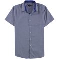 thumbnail image 1 of Galaxy Mens Slim Fit Two Tone Button Up Shirt, Blue, Medium, 1 of 1