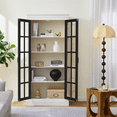 thumbnail image 2 of 71.2" Tall Display Storage Cabinet with Glass Doors, Coastal 5-tier Bookcase with Adjustable Shelves, 2 of 6