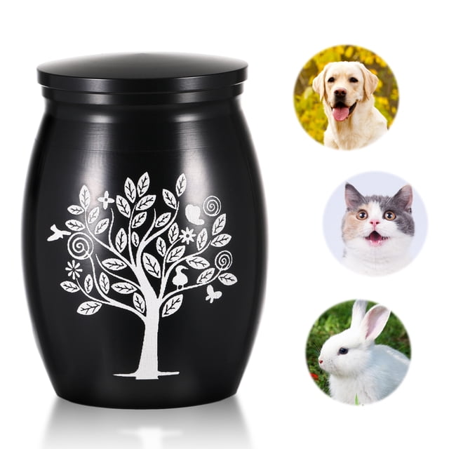 Methold Urna de cremación premium negra con tapa de rosca Preservar la memoria Cenizas de cremación Urnas de cremación Urna para cenizas Memoriales de mascotas