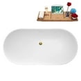 thumbnail image 6 of 59" Streamline B-260-48-GLD Soaking Freestanding Tub and Tray With Internal Drain in Polished Gold, 6 of 10