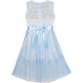 thumbnail image 2 of Girls Dress Blue Lace Tassel Hem Princess Party 6 Years, 2 of 8
