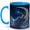 Blue, variant on Crescent Moon Girl 11oz Ceramic Mug, Celestial Fantasy Art