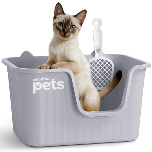Arenero para Gato ESQUIMAL Gris Paredes Altas con Pala
