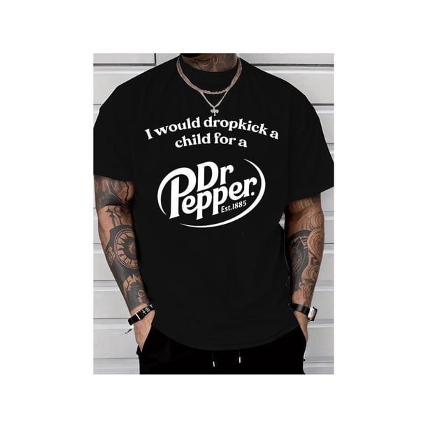 Camiseta unisex de moda con estampado de Dr Pepper, humor informal.