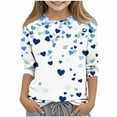 thumbnail image 2 of Xdegoge Girls Valentines Shirt 3/4 Sleeve Crew Neck Pullover Tops Toddler Heart Printed Fashion Tops Y2K Streetwear Tee Shirts, 2 of 5
