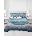 thumbnail image 3 of Coastal Queen Size Down Alternative Comforter, Lightweight Comforter Quilt Bedding Set with Pillow Shams Window Nautical Beach Blue Seaside All Seasons Bed Comforter Duvet Insert 90"x96", 3 of 7