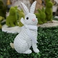 thumbnail image 5 of KCEHTA Easter Bunny Figurines Rattan Effect Resin Easter Rabbit Statues Farmhouse Spring Home Decor, 5 of 6
