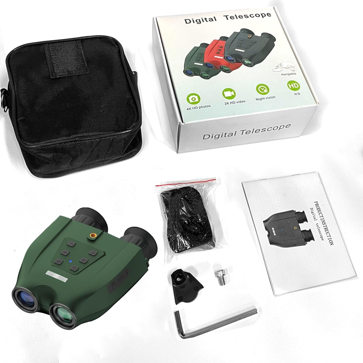 Military Digital Infrared Goggles, Night Vision Binoculars Adult, 8X Digital Zoom for Dark Environments, Include 32GB Memory Card, Infrared Goggles for Camping and Surveillance.