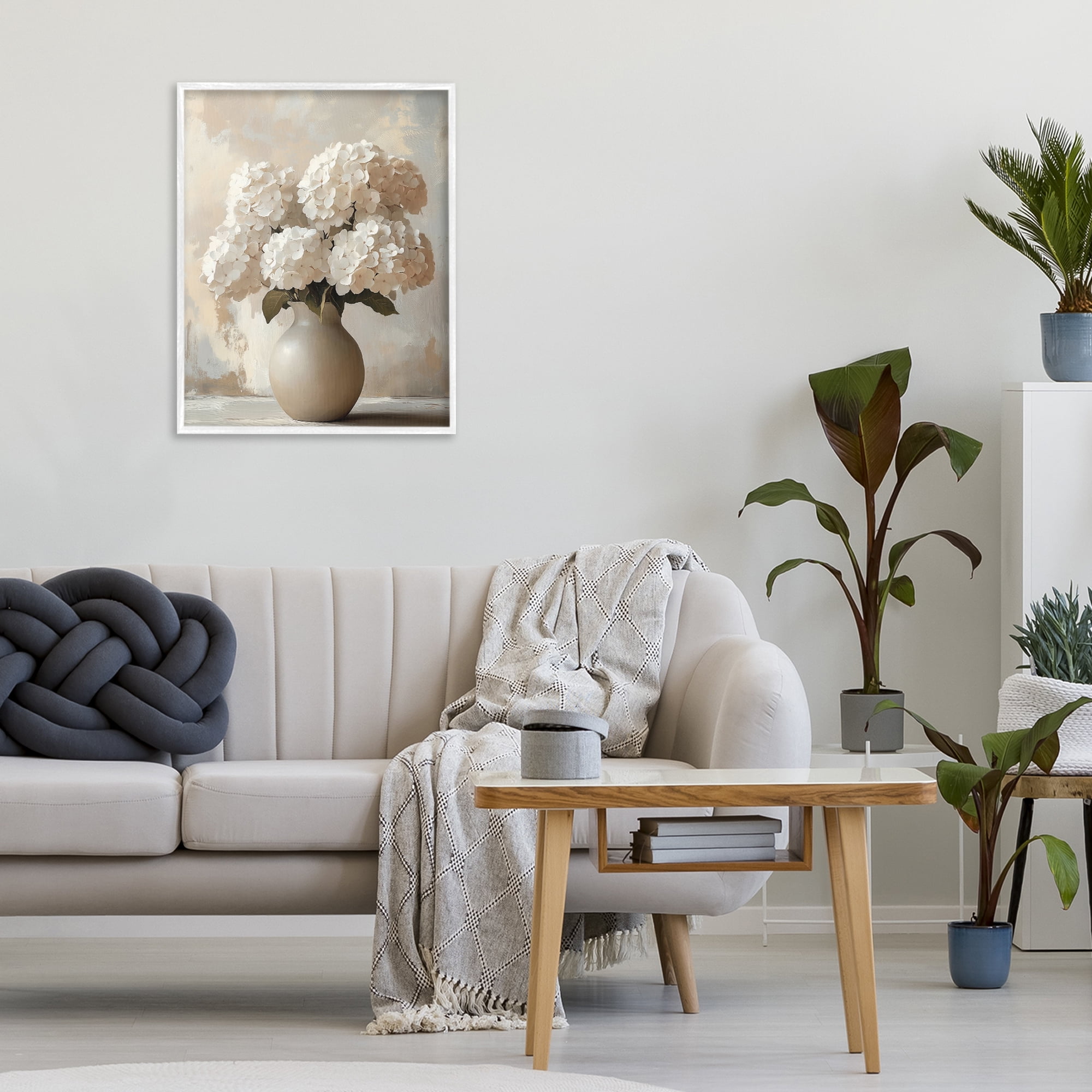 Stupell Industries Vase of Hydrangeas in Bloom White Framed Giclee Art, design by LSR Design Studio