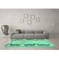 thumbnail image 3 of Ahgly Company Machine Washable Indoor Rectangle Abstract Turquoise Blue Modern Area Rugs, 5' x 8', 3 of 4
