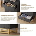 thumbnail image 6 of EastVita Modern 4 Drawer Dresser Wide Chest with Gold Metal Legs and Handles Wood Storage Organizer for Bedroom Living Room Hallway Black, 6 of 6