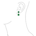 thumbnail image 3 of Bling Jewelry Womens Classic Dangle Gemstone Earrings Aegean Teal Jade Double Round Sterling Silver, 3 of 4
