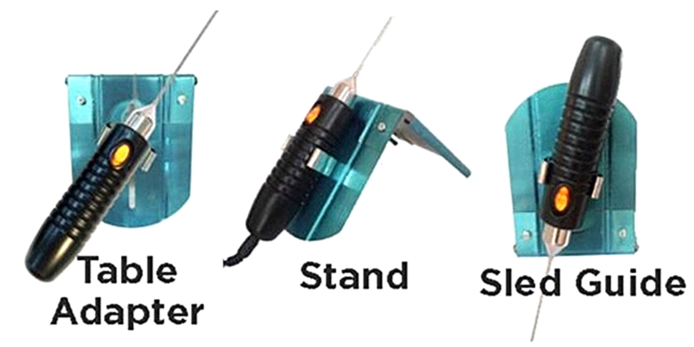 Crafters Hot Knife Set 6" and 9" Rod Style Knives with Sled Guide & Stand
