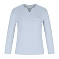 thumbnail image 4 of Lilgiuy Plus Size Tshirt for Men Casual Solid Sports Long-sleeved V-neck Fitness Training Clothes T-shirt Top, 4 of 5