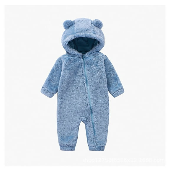 REDARER Soft Girls Romper and Jumpsuit for Baby Winter Warm Hooded Full Outfit with Grips,Kids Clothing,Size:0-3 Months