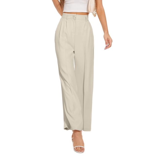 Pantalones anchos FUNYYZO pantalones de negocios de cintura alta para mujer
