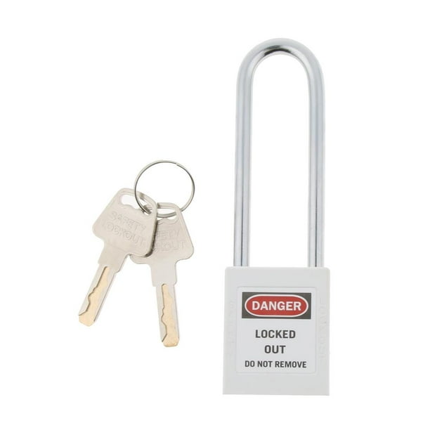 Candado de seguridad de seguridad firme de 1 pieza con llave de acero inoxidable Blanco