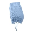 thumbnail image 6 of MIXUE Womens Skirts Solid Color Summer Spicy Sexy Pleated Side Drawstring Half Mini Skirt Activewear,Blue,S, 6 of 8