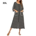 thumbnail image 4 of maskred Robe de Nuit en Polyester pour Femmes Col Rond Manches Longues Double Poche Respirante Automne Hiver Robe de Maison Vêtements de Nuit Noir TTG, 4 of 6