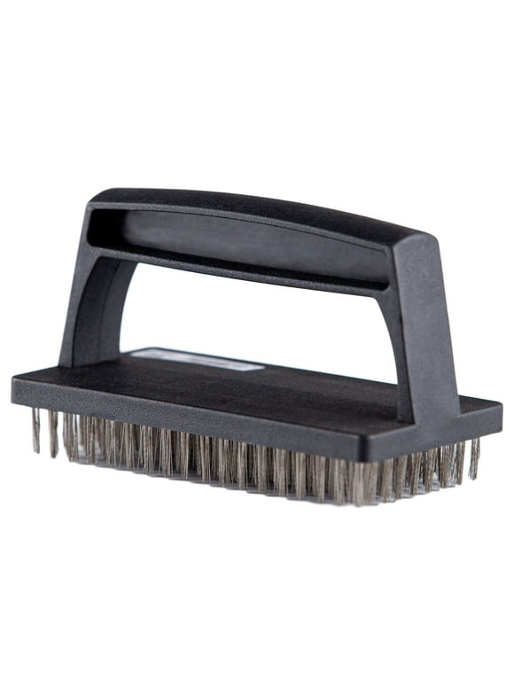 Expert Grill 4.72" x 2.95" Steel Wire Scrub Brush Handle For Grill Tools  ,Black