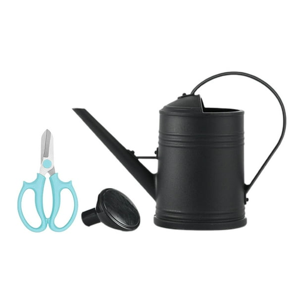 Regadera de jardín de 2 l con boquilla extraíble, resistente, para interior y exterior. negro