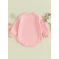 thumbnail image 4 of SUNSIOM Barboteuse Bébé Saint-Valentin Manches Longues Col Rond Imprimé Lettre Combinaison Garçon Fille, 4 of 9