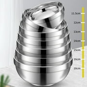 Double Layer Insulation Stainless Steel Bowls Salad Bowl Deep Dish Tableware