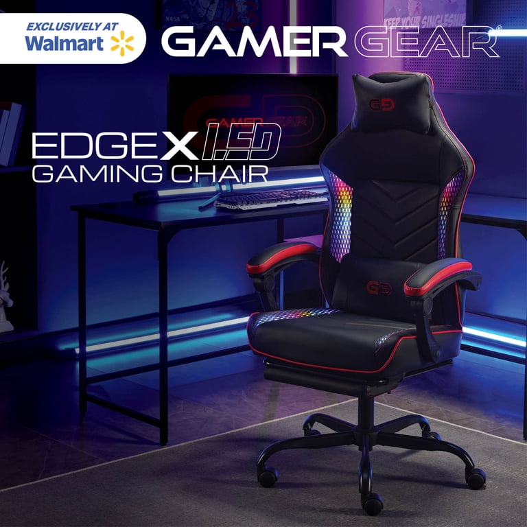 Gamer Gear EdgeX LED Gaming Chair, Massage, Footrest photo 2