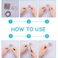 thumbnail image 3 of 2 Colors About 120pcs Vacuum Plating Crimps Cord Ends Stainless Steel Folding Crimp Ends Fold Over Cord Ends Jewelry Finding Kit for Leather Jewelry Making 8.5~12.5mm Long, 3 of 9