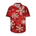 thumbnail image 4 of jjayotai Mens Ugly Christmas Novelty Shirt, Xmas Snowflake Button Down Short Sleeve Holiday Xmas Shirts Red S, 4 of 5