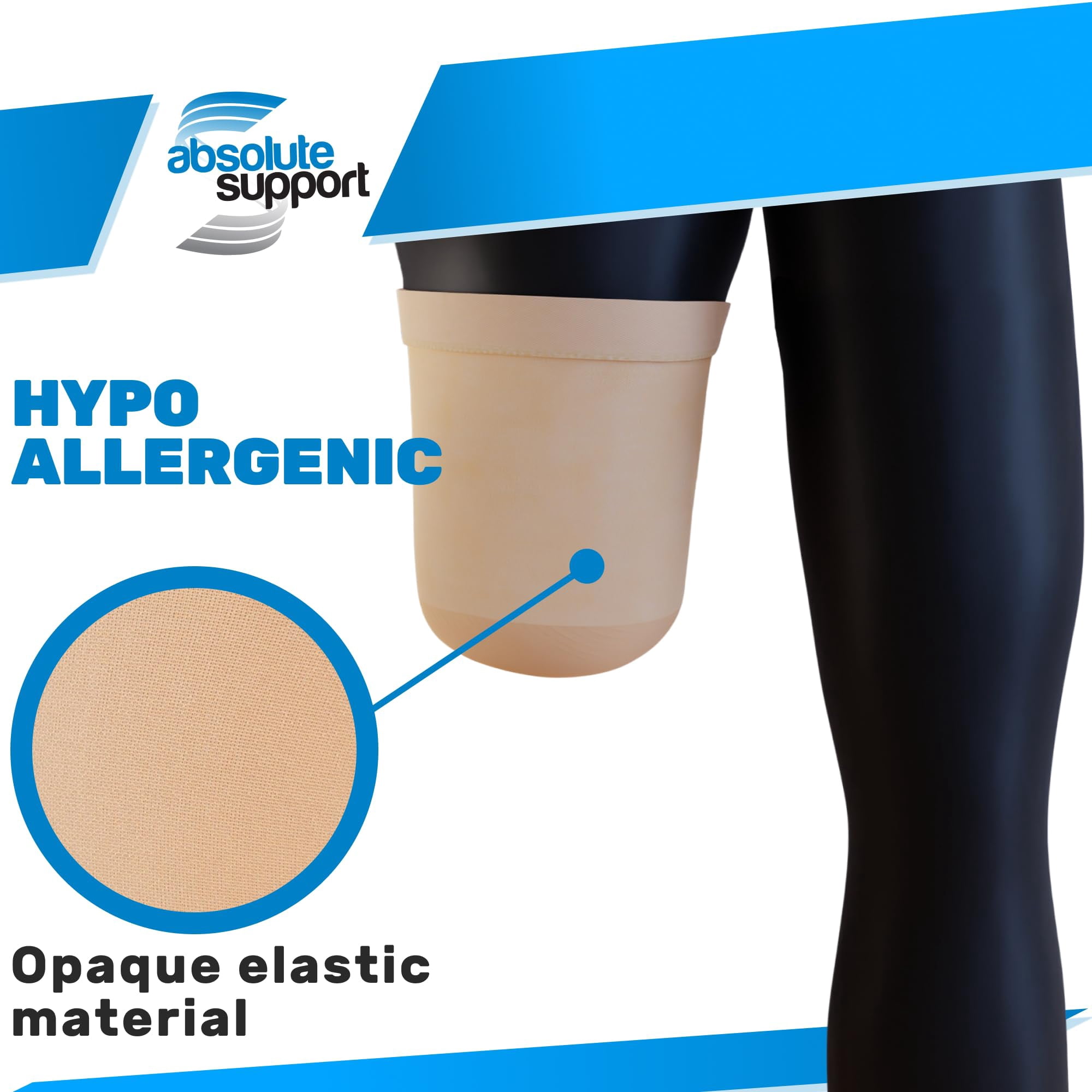 Absolute Support Above Knee Sock, Post-Amputation 20-30mmHg Beige, X-Large
