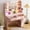 Pink, variant on COMHOMA White Vanity Desk with Mirror and Lights, Hairdryer Holder, 5 Drawers, Bedroom Dresser Table for Girls
