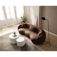 thumbnail image 4 of Mid Century Modern Curved , Soft Boucle Fabric For Bedroom, Office, Apartment, Luxury , Brown Living Room Couch, Curved, Apartment , Cozy Seat,, 4 of 5